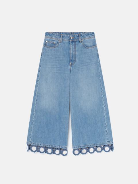 Mirror Crochet Wide-Leg Jeans