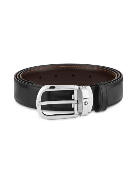 Montblanc Horseshoe buckle black/brown 30 mm reversible leather belt