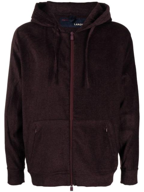 LARDINI zip-up drawstring hoodie