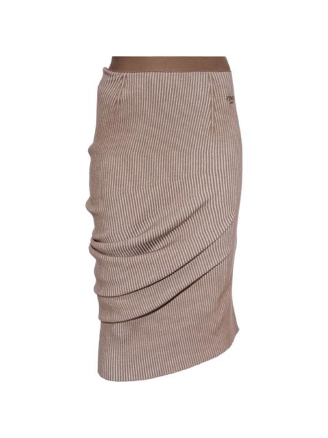 FENDI rib-knit wool pencil skirt