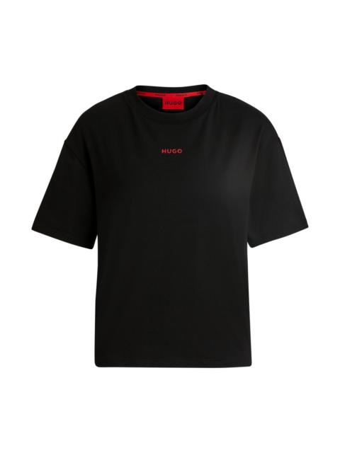 HUGO RELAXED-FIT T-SHIRT WITH SILICONE-PRINTED LOGO