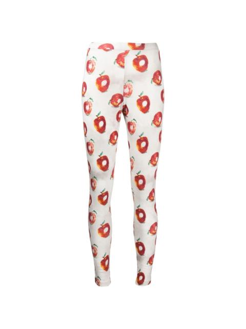 apple-print cotton leggings