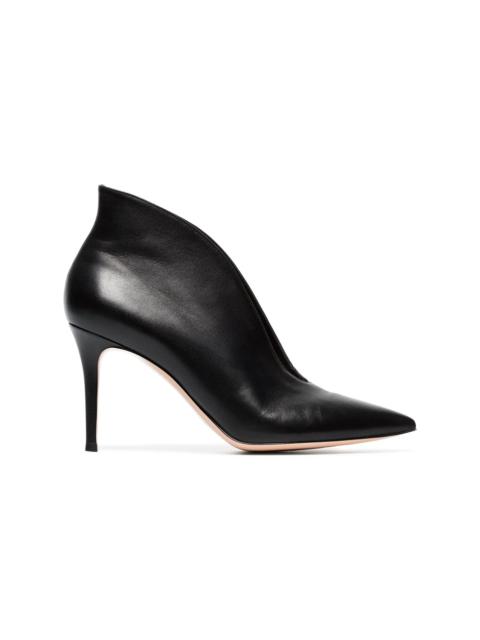 Gianvito Rossi black vania 85 leather ankle boots