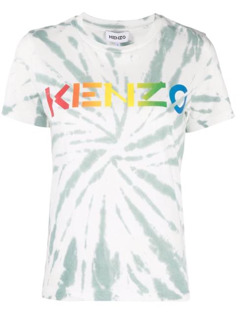 logo-print tie-dye T-shirt