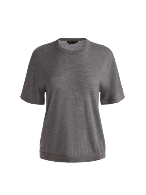 Alice + Olivia AMELIE CASHMERE KNIT TEE - MEDIUM HEATHER GREY
