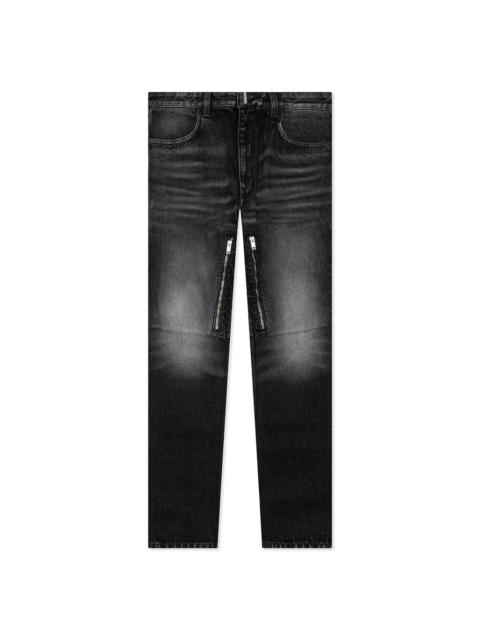 Givenchy GIVENCHY SLIM FIT DENIM W/ ZIPS - BLACK/WHITE