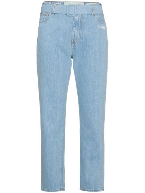 Off-White mid rise denim cropped jeans