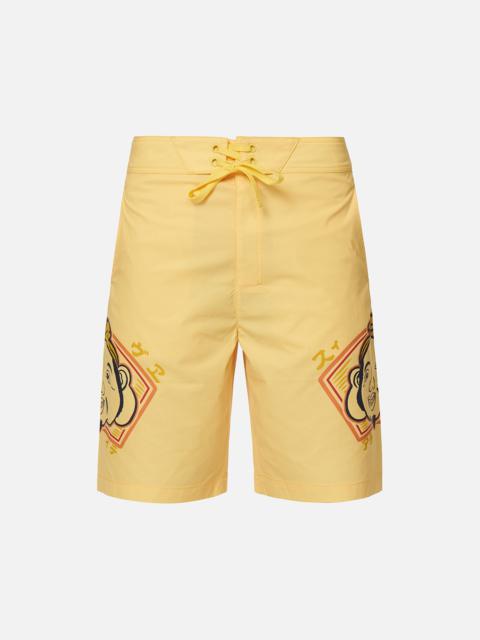 EVISU GODHEAD MOTIF PRINT BOARD SHORTS