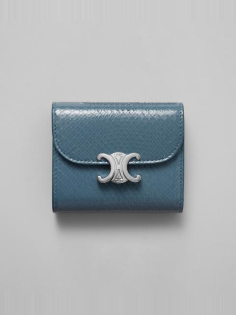 CELINE Small Flap Wallet TRIOMPHE IN PYTHON Bivittatus