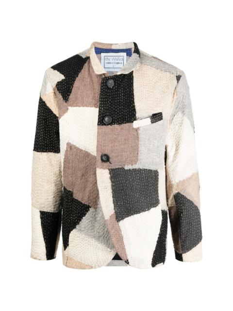 By Walid patchwork wool jacket