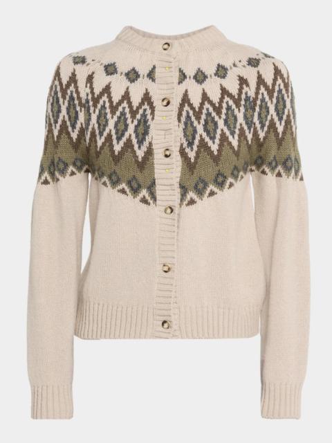 WEEKEND Max Mara Targa Fair Isle Button-Front Cardigan