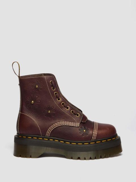 Dr. Martens Sinclair Flower Grizzly Leather Platform Boots