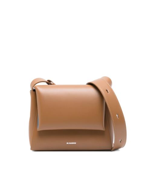 Jil Sander logo-print leather shoulder bag