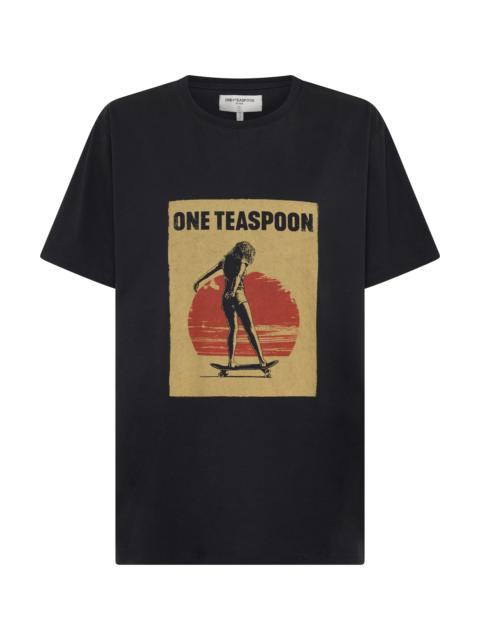 ONE TEASPOON Skater Girl Boyfriend Tee - Black