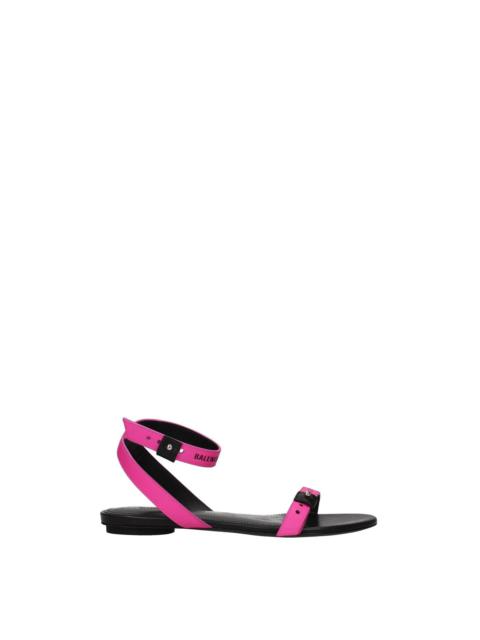 BALENCIAGA Sandals Leather Fuchsia Black