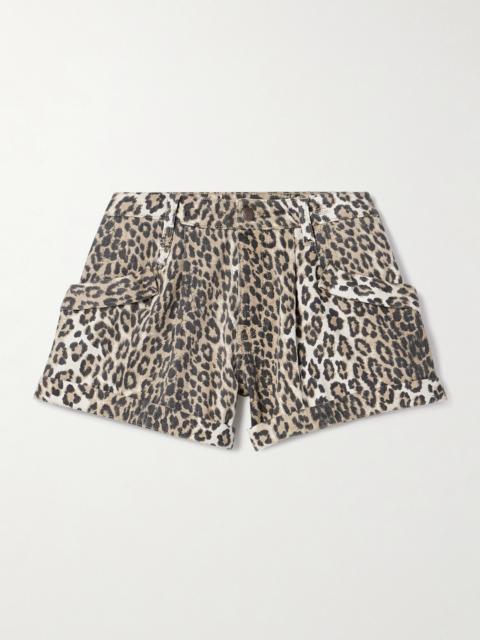 R13 Jodphur Leopard-print Denim Shorts