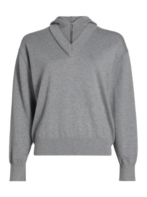 ROSETTA GETTY Women's Cotton-Cashmere Double Layer Pullover Hoodie - Charcoal