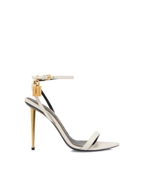 TOM FORD SHINY LEATHER PADLOCK POINTY NAKED SANDAL