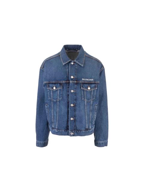 BALENCIAGA Balenciaga Logo Denim Jacket Blue