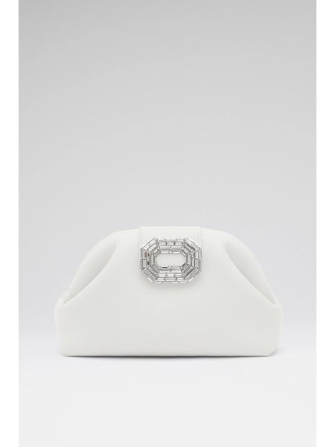 Amina Muaddi CAMELIA CLUTCH WHITE NAPPA