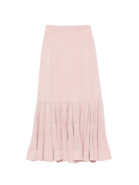 Zimmermann Luna pleated frill midi skirt