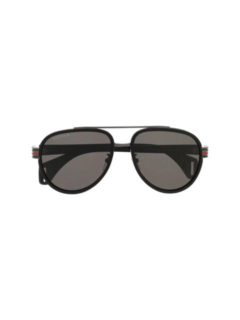 tinted pilot-frame sunglasses
