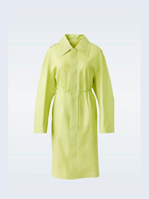 MACKAGE GLORY Calfskin trench coat with waist drawcord