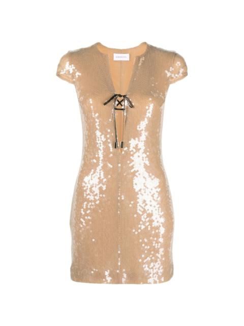 16ARLINGTON sequin-embellished short-sleeve minidress