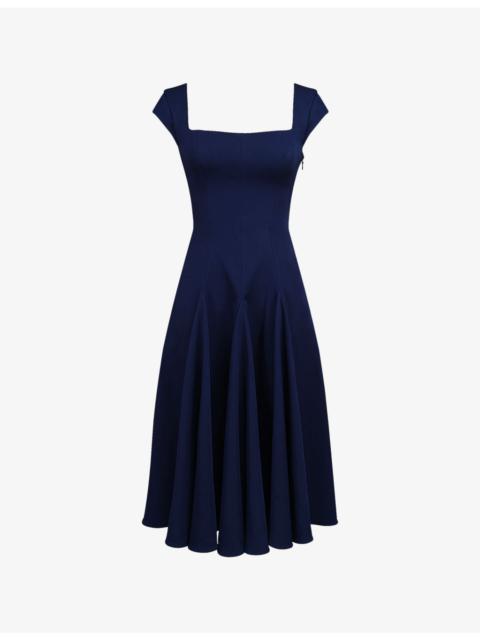 House of CB Raisa Lace-Back Twill Midi Dress
