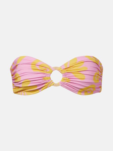 CALA de la CRUZ Sandra printed bandeau bikini top