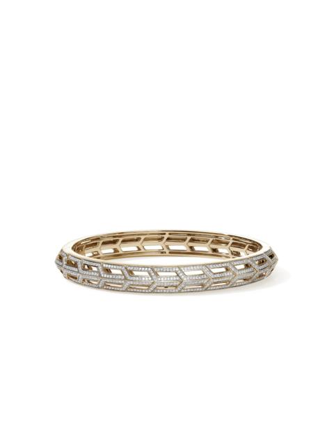 JOHN HARDY Icon 50 Hinged Bangle, Gold, Diamonds