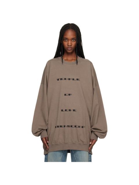 Rick Owens DRKSHDW Gray Temple Hun Crewneck Sweatshirt