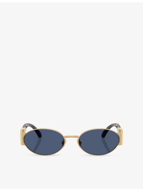 VERSACE VE2299 Oval-Frame Metal Sunglasses