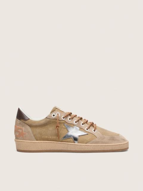 Golden Goose Men’s Ball Star LTD in tobacco suede with silver star