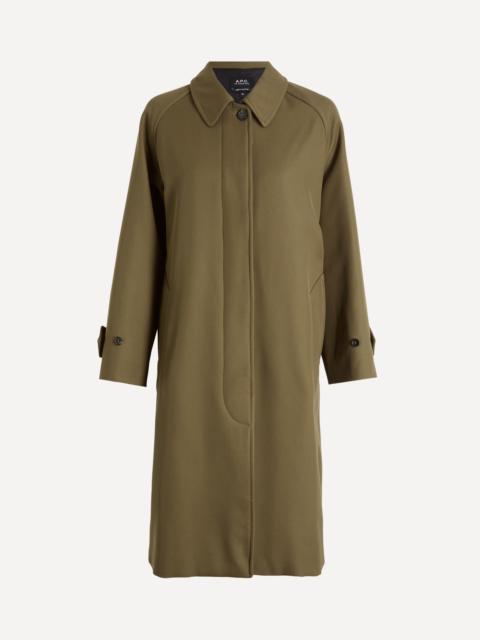 A.P.C. Khaki Water-Repellent Wool Mac