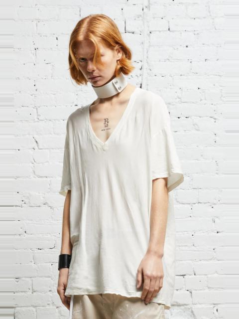 R13 V-NECK BOXY T - ECRU