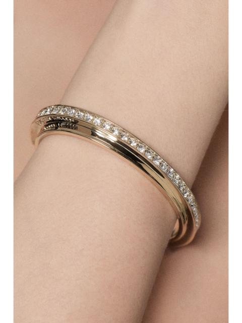 KAREN MILLEN 14kt Gold Plated Crystal Diagonal Cuff