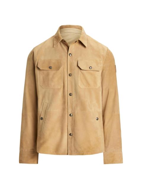 Polo Ralph Lauren Men's Suede Utility Overshirt - Vintage Khaki Dune Tan