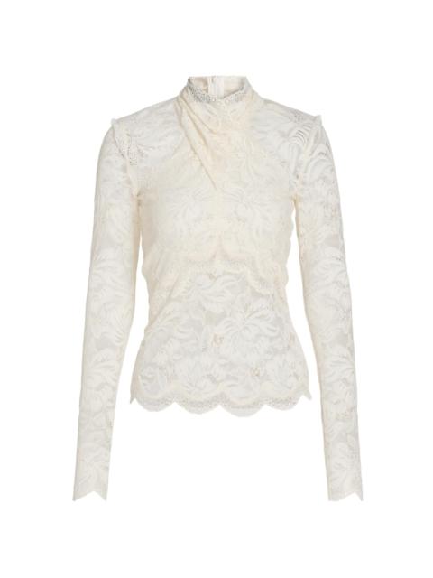 rabanne Women's Lace Wrap Long-Sleeve Top - Ivory