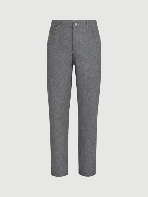 Brunello Cucinelli Virgin wool flannel five-pocket trousers