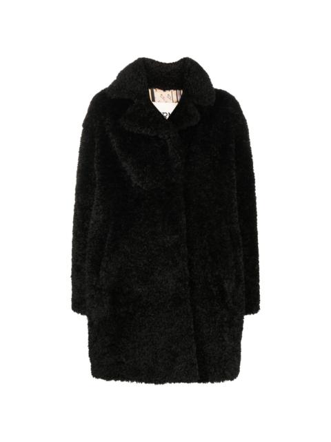 faux-fur single-breasted coat