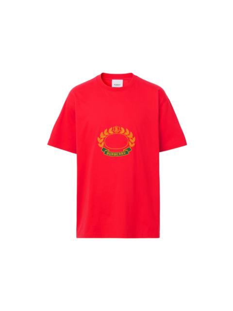 Burberry Burberry Oak Leaf Crest Cotton Oversized T-Shirt Bright Red