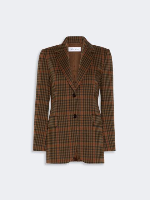 Max Mara GALOSCE Single-breasted Glen plaid jersey blazer - TOBACCO