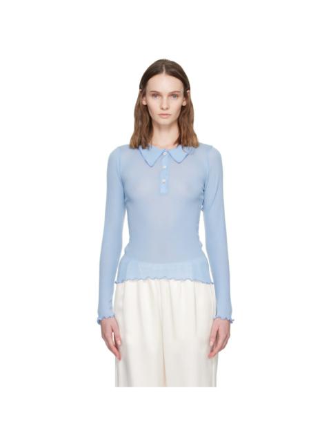 BASERANGE Blue Dual Long Sleeve Polo