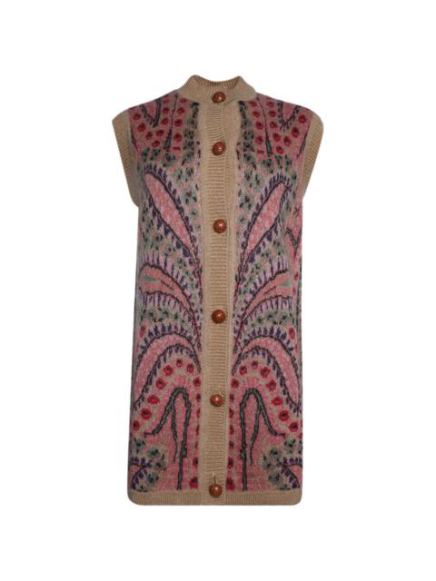 patterned-jacquard knitted vest