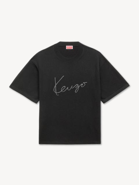KENZO 'KENZO Signature' embroidered T-shirt in merino wool