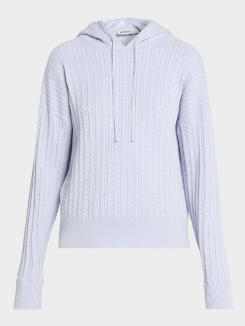 SIMKHAI Cashmere-Blend Cable-Knit Hoodie