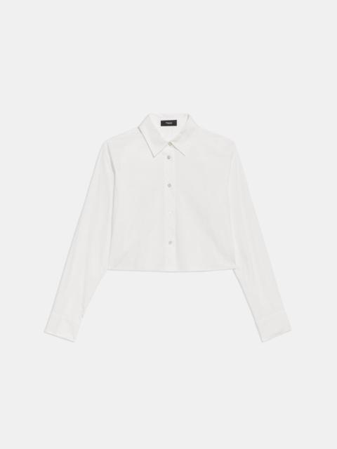 Theory Cropped Shirt in Good Cotton