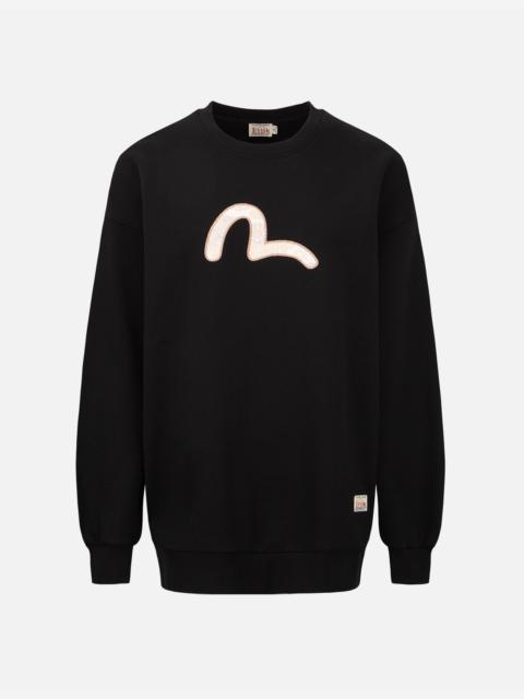 EVISU BROCADE SEAGULL APPLIQUÉ SWEATSHIRT