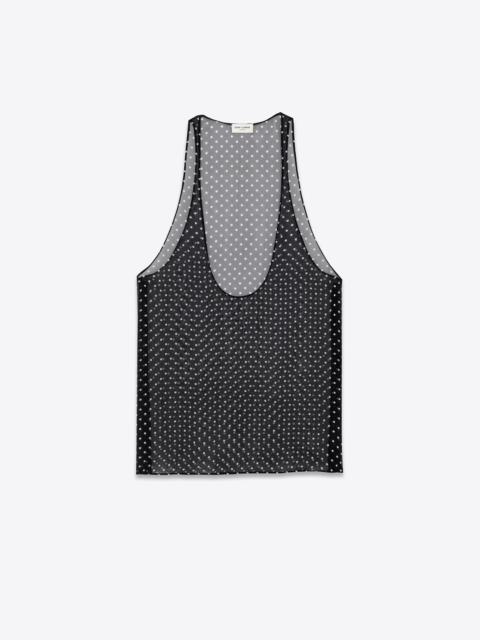 SAINT LAURENT tank top in dotted silk muslin